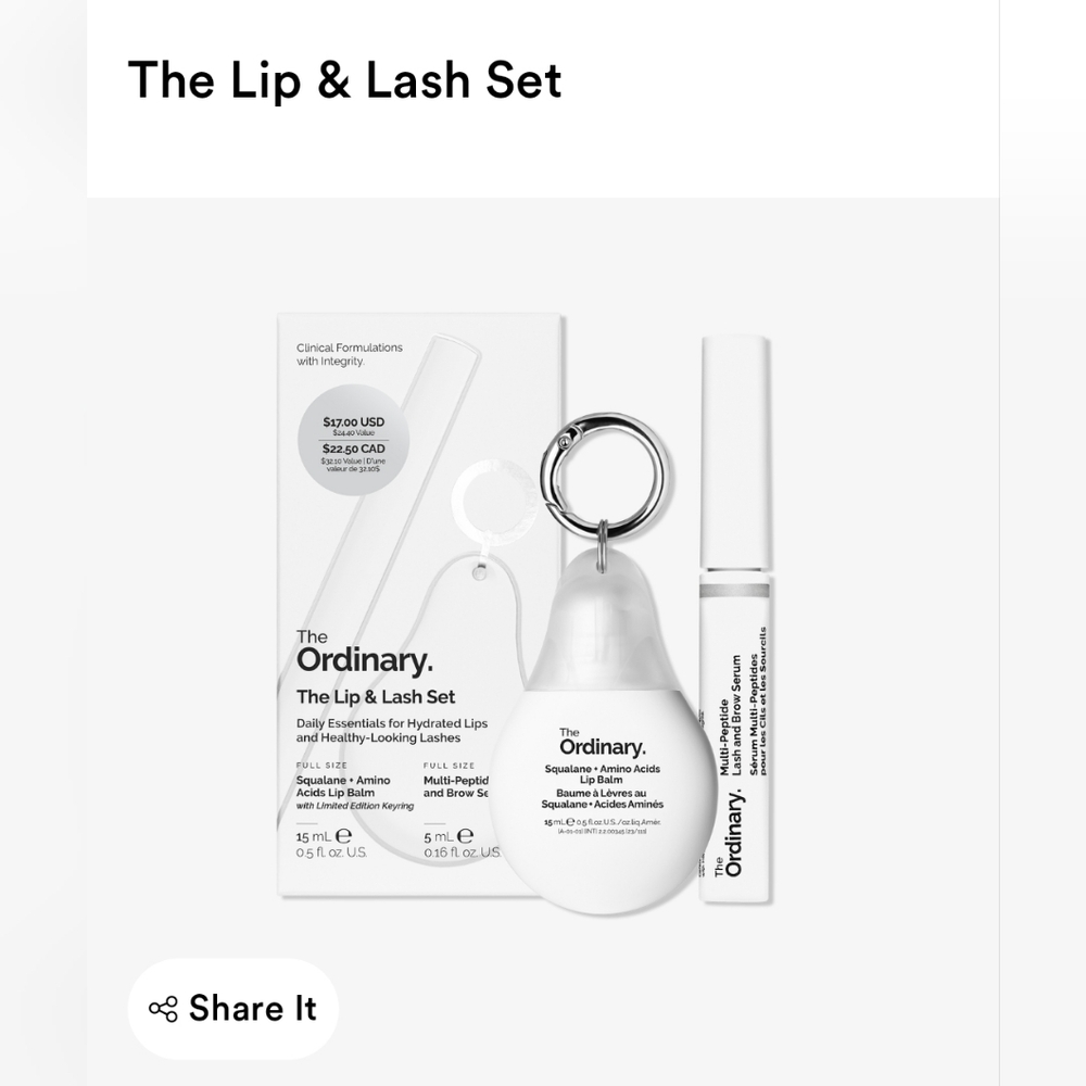 The Ordinary White Lip & Lash Duo